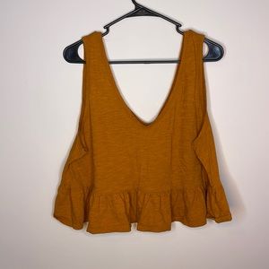 Brown peplum crop top